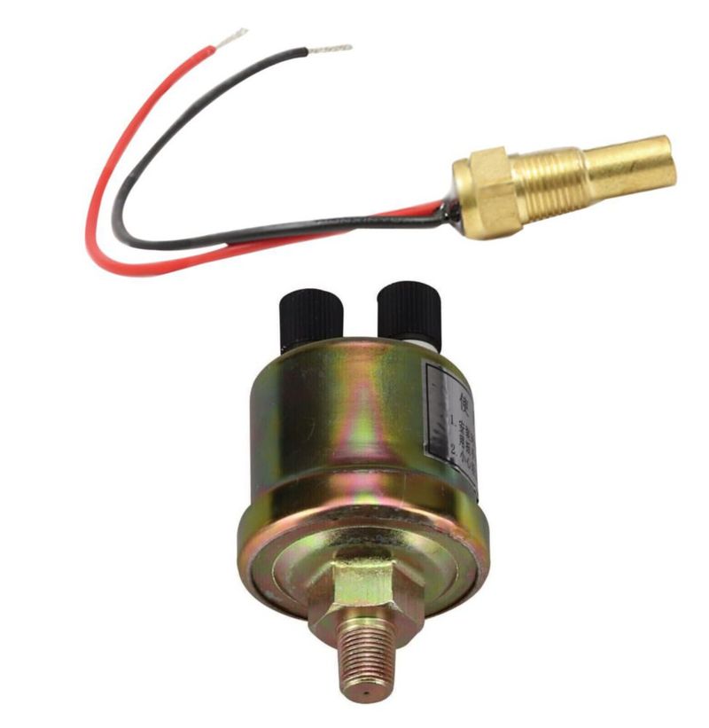 Juego de 6 medidores MOTOR METER RACING 85 mm/52 mm con esfera negra