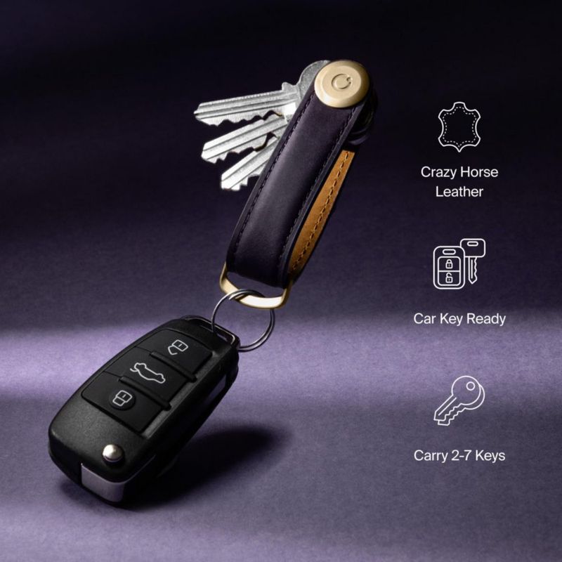 Llavero orbitkey organizador de cuero color Marrón Roble