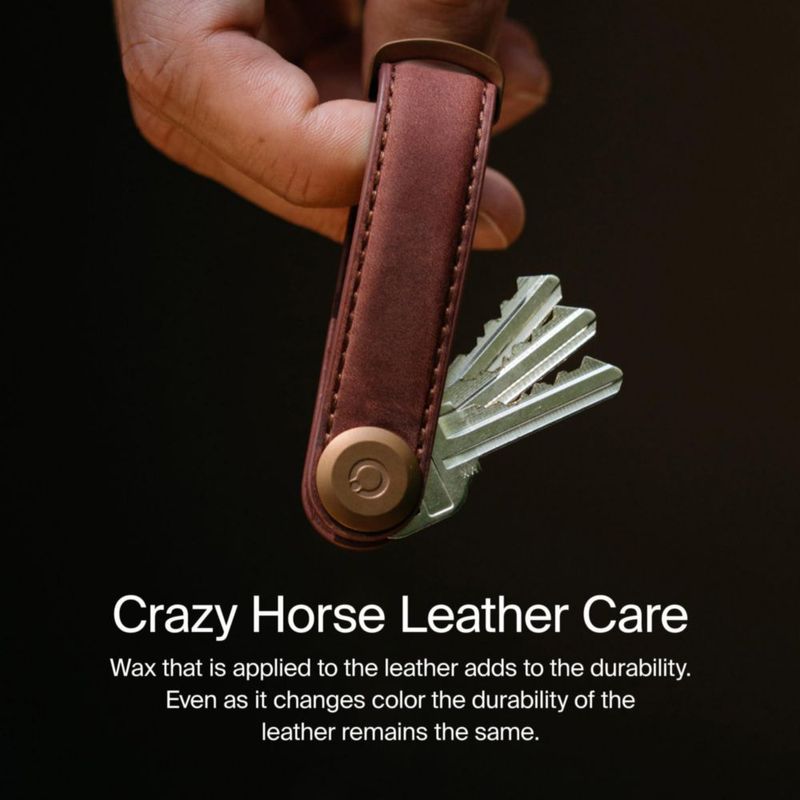 Llavero orbitkey organizador de cuero color Marrón Roble