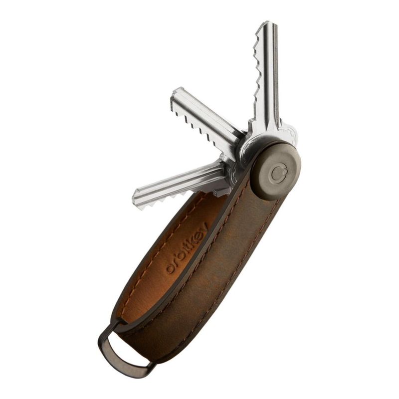 Llavero orbitkey organizador de cuero color Marrón Roble
