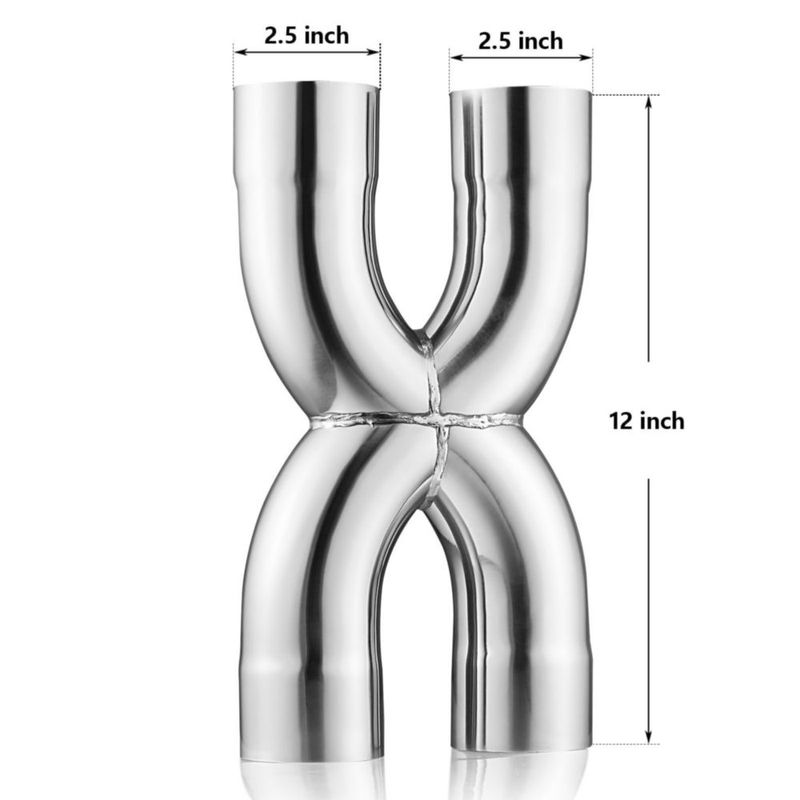 Tubo en X para escape A‑KARCK 30 cm acero inoxidable instalación soldada
