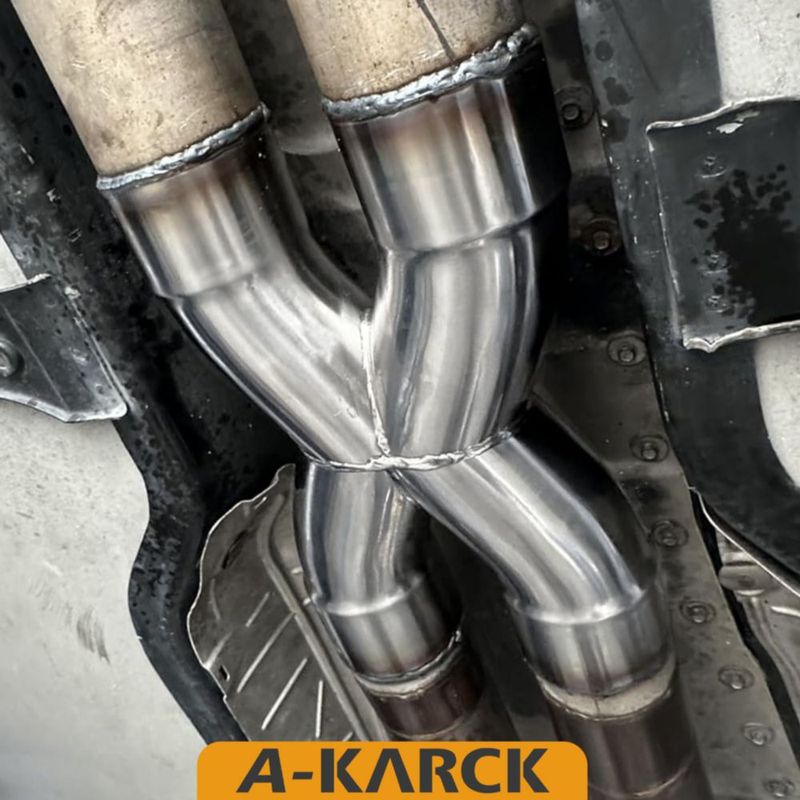 Tubo en X para escape A‑KARCK 30 cm acero inoxidable instalación soldada