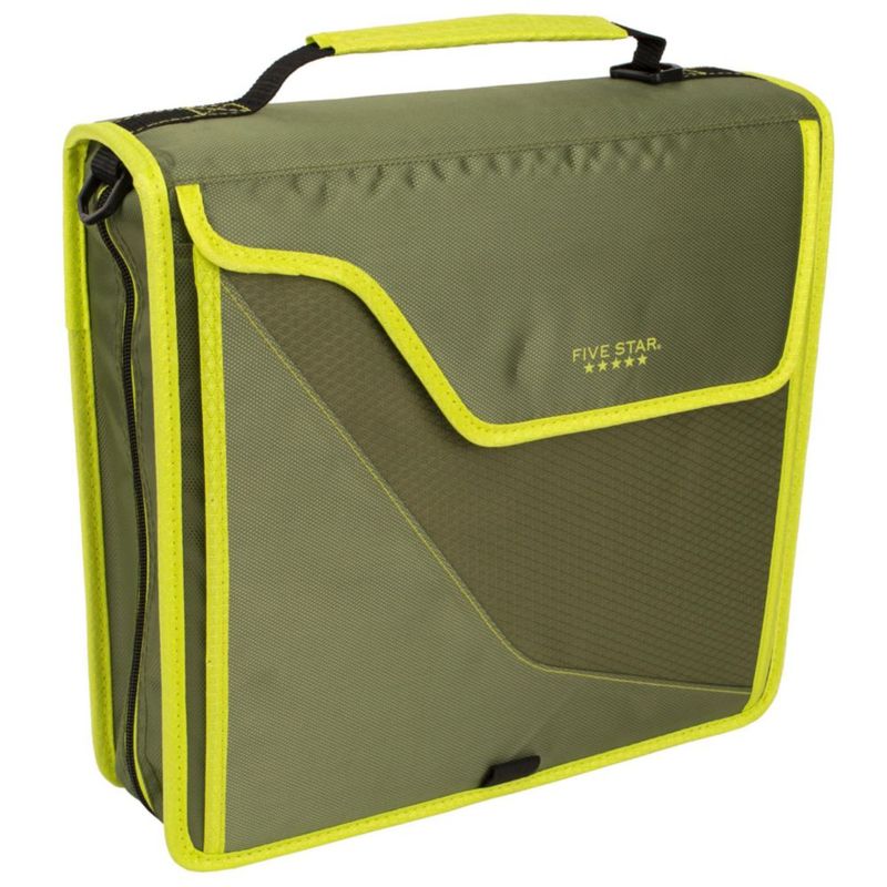 Carpeta con Cremallera Five Star 76 cm 850 Hojas Oliva/Cítrico