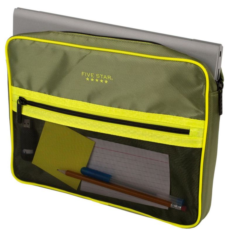 Carpeta con Cremallera Five Star 76 cm 850 Hojas Oliva/Cítrico