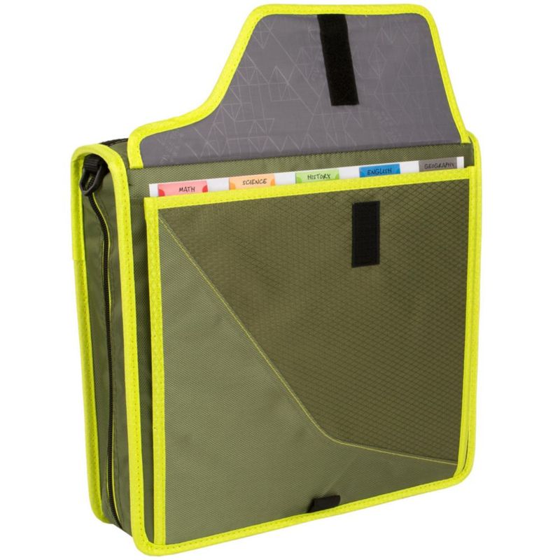 Carpeta con Cremallera Five Star 76 cm 850 Hojas Oliva/Cítrico