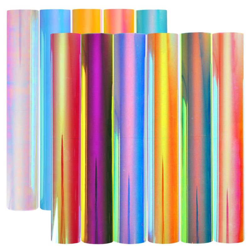 Vinilo termoadhesivo HTV Stardustworkx 25 cm x 30 cm paquete de 11 hojas holográficas