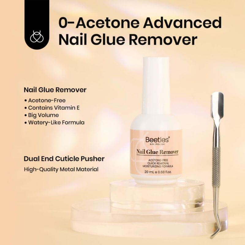 Kit de Pegamento para Uñas Beetles Gel 15 g y Removedor 20 ml