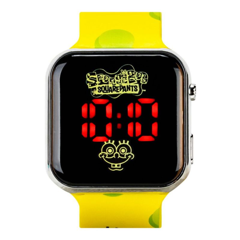 Reloj digital Accutime Bob Esponja LED amarillo para niños