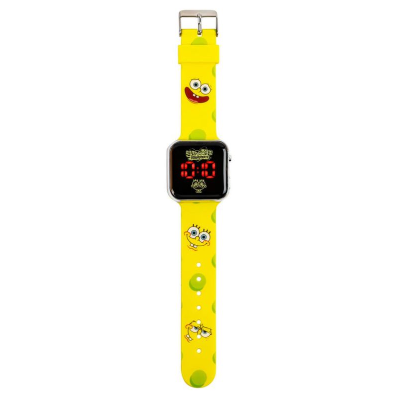 Reloj digital Accutime Bob Esponja LED amarillo para niños