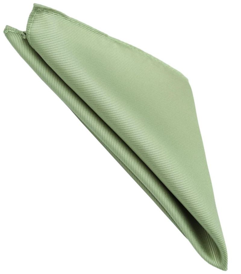 Corbata y juego de pañuelo de bolsillo ZENXUS de 8 cm color verde salvia