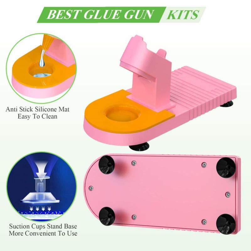 Pistola de Pegamento Caliente MONVICT Rosa - Kit con 30 Barras