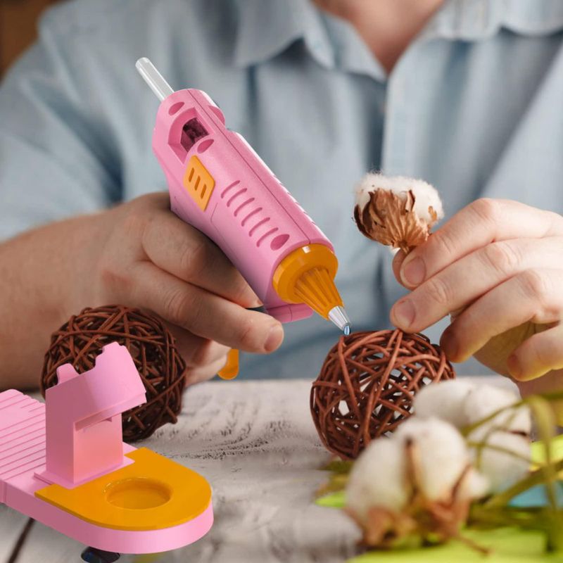 Pistola de Pegamento Caliente MONVICT Rosa - Kit con 30 Barras
