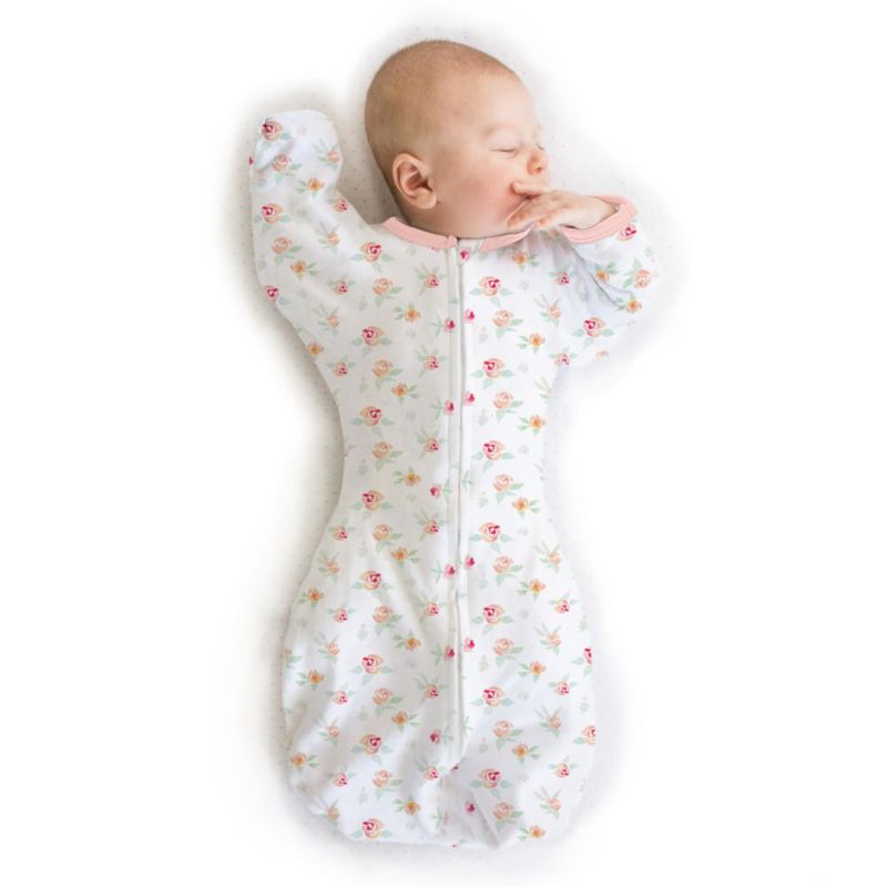 Manta de Arrullo Transicional SwaddleDesigns 0‑3 meses Algodón con Estampado Floral