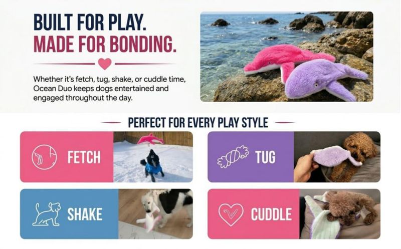 Juguete para perro Majestic Pals de peluche rosa grande con crujido