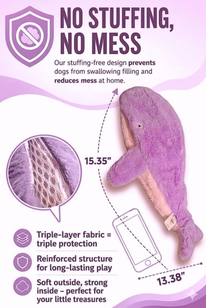 Juguete para perro Majestic Pals de peluche rosa grande con crujido