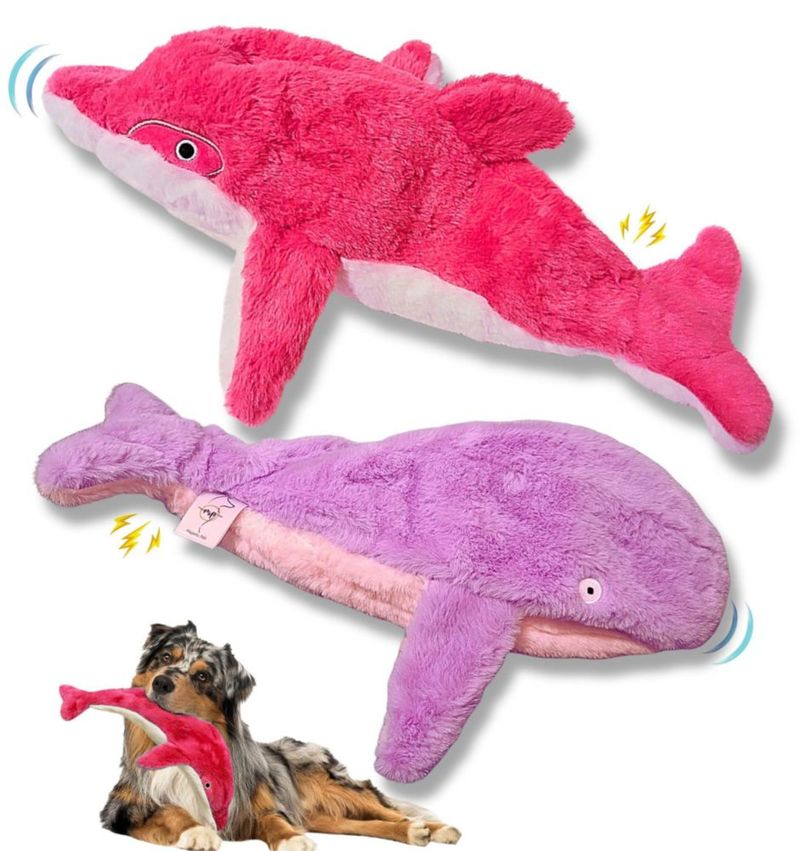 Juguete para perro Majestic Pals de peluche rosa grande con crujido