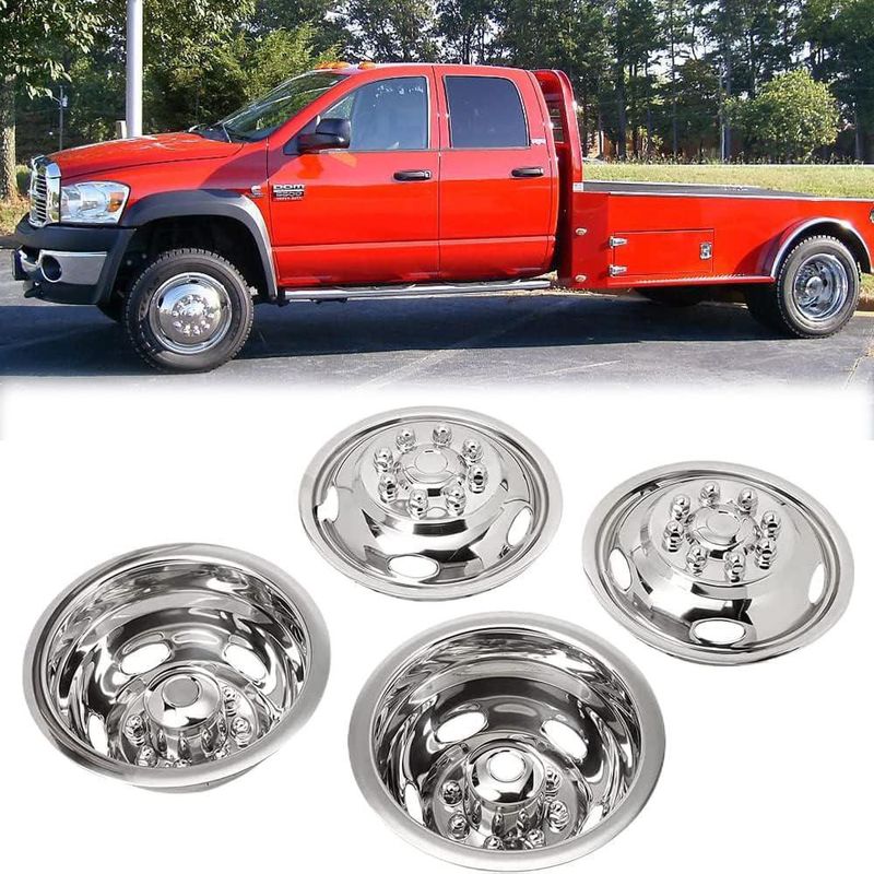Tapas de rueda VICOJETOR 4 piezas 43 cm acero inoxidable para camión Dually
