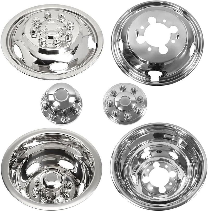 Tapas de rueda VICOJETOR 4 piezas 43 cm acero inoxidable para camión Dually