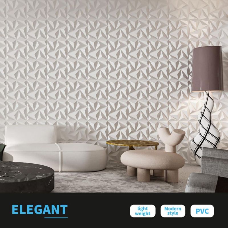 Paneles de pared Art3d 30 cm × 30 cm paquete de 20 color blanco PVC
