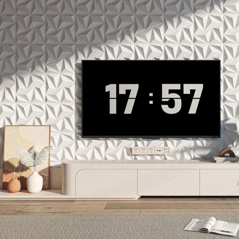 Paneles de pared Art3d 30 cm × 30 cm paquete de 20 color blanco PVC