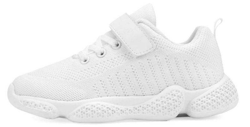 Zapatillas de tenis Santiro para niños talla 11 blancas tejido de punto transpirable