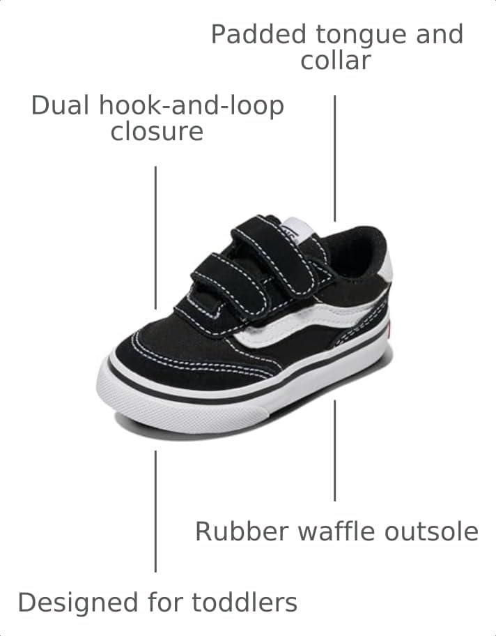 Zapatilla Vans Brooklyn LS V para Niños Negro/Blanco Talla 13
