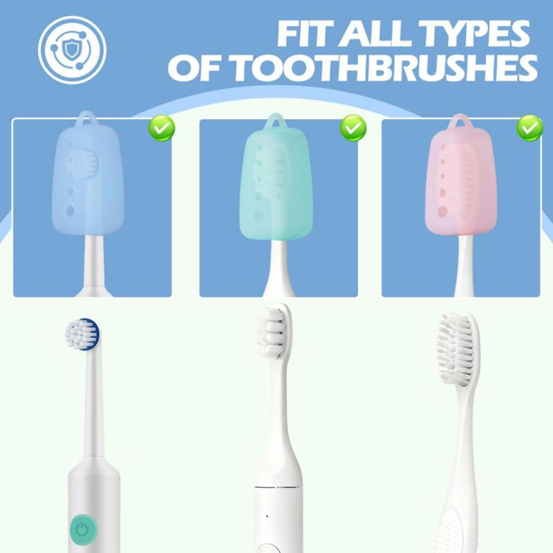 Fundas de silicona coloridas para cepillos de dientes Lapfoon – paquete de 8