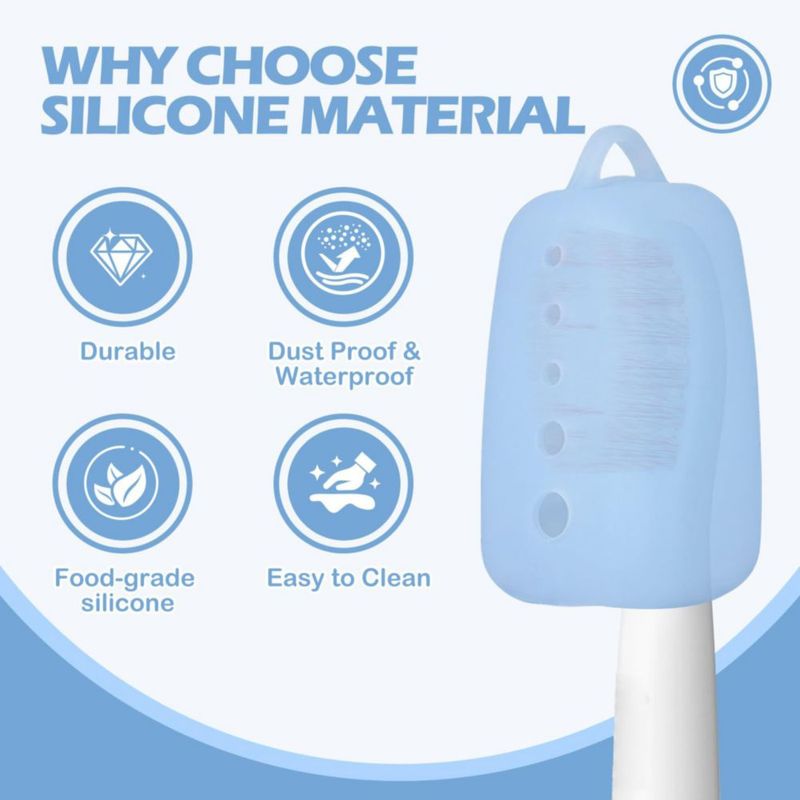 Fundas de silicona coloridas para cepillos de dientes Lapfoon – paquete de 8