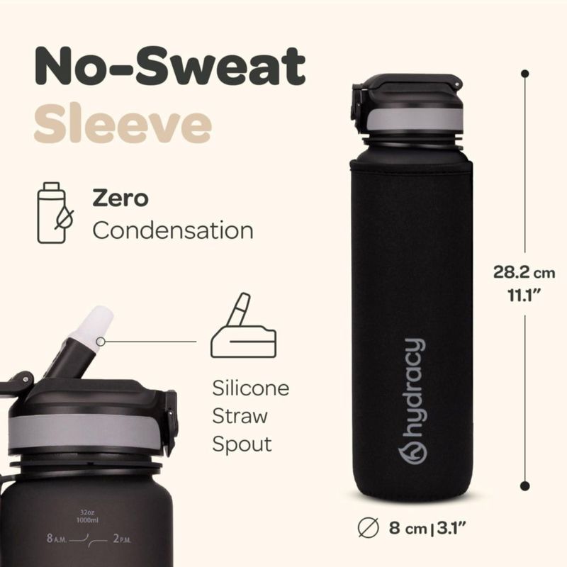 Botella Hydracy 1000 ml con Marcador de Tiempo y Tapa con Pajilla