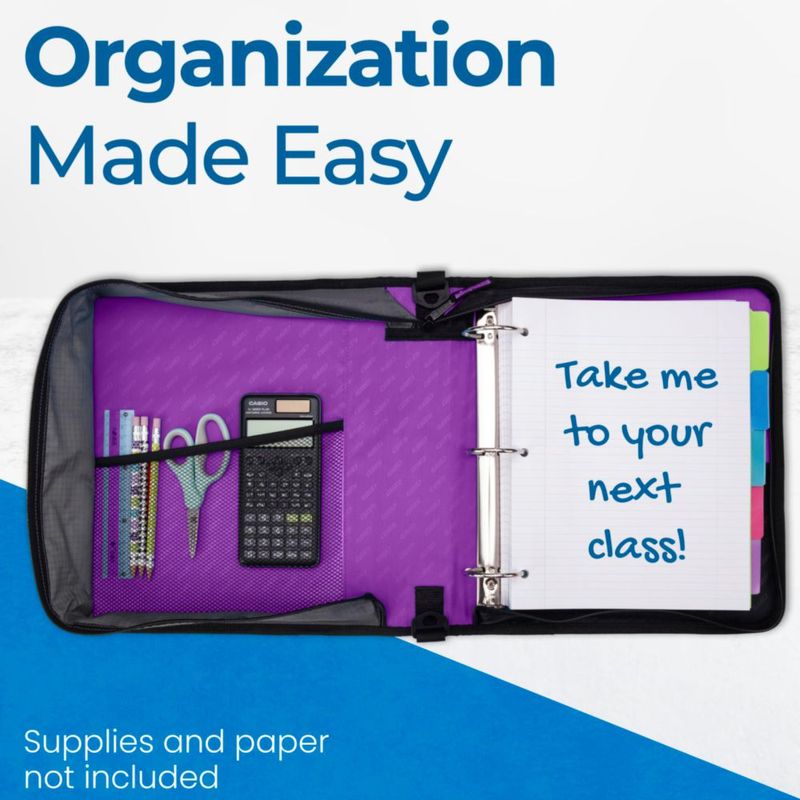 Carpeta de anillas Case it 350 hojas 5 cm morado intenso