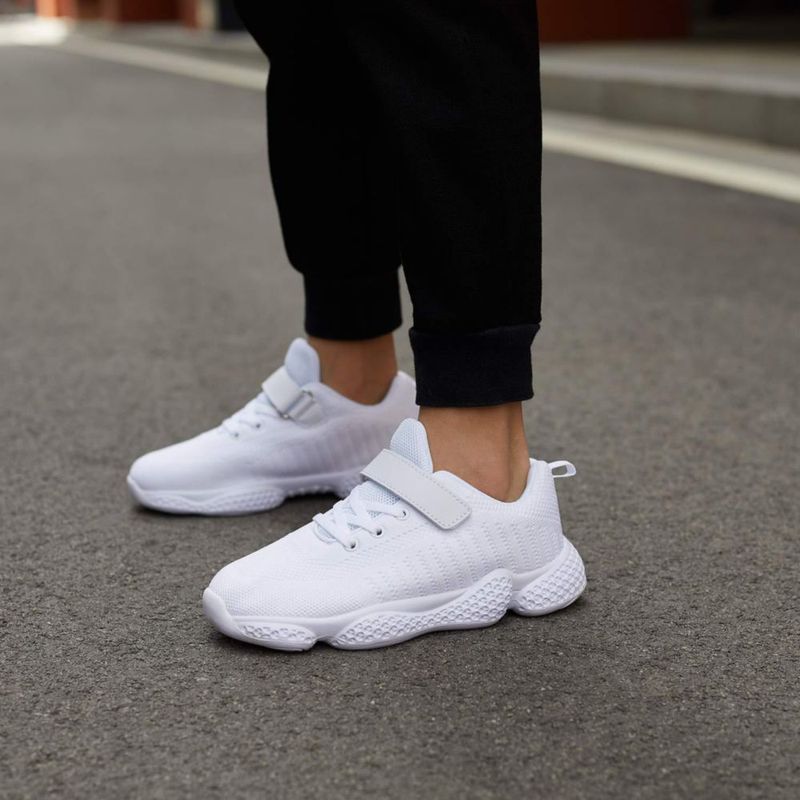 Zapatillas para niños Santiro blancas talla 13 (M US) de punto transpirable