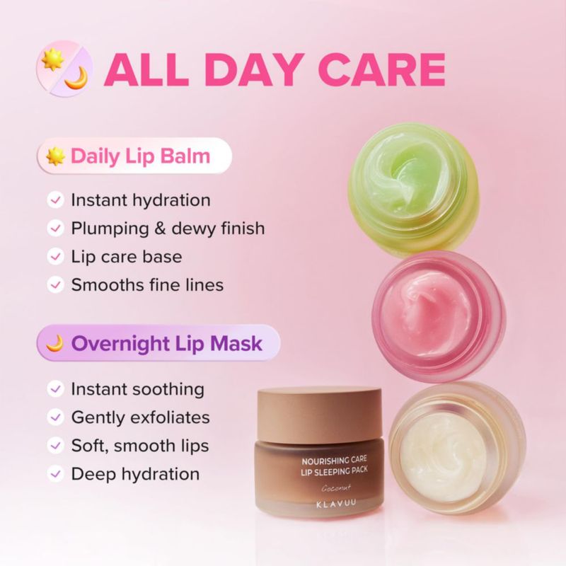 Bálsamo Labial KLAVUU Mascarilla Nocturna de Bayas y Vainilla