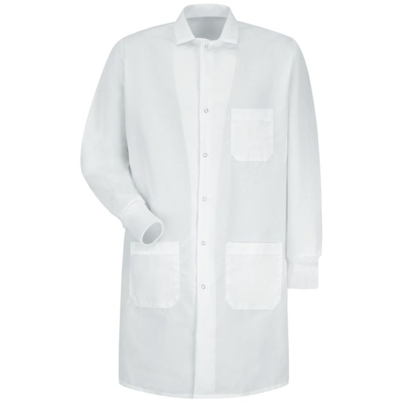 Bata de laboratorio Red Kap talla extra grande blanca 3 bolsillos