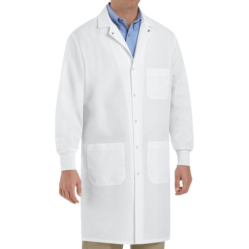 Bata de laboratorio Red Kap talla extra grande blanca 3 bolsillos