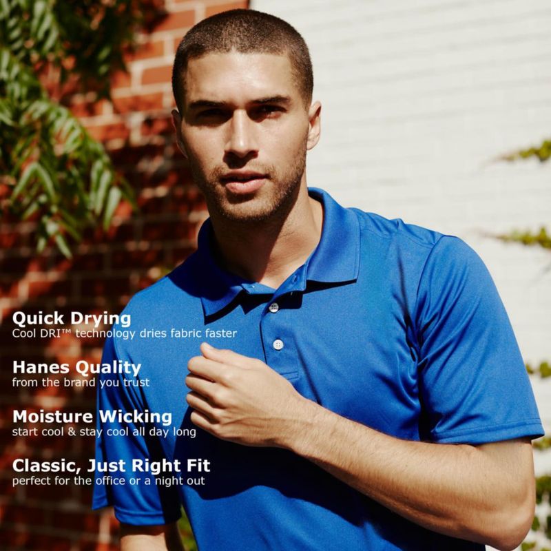 Camisa Polo Hanes Negra Talla Grande (US) Cooldri Performance