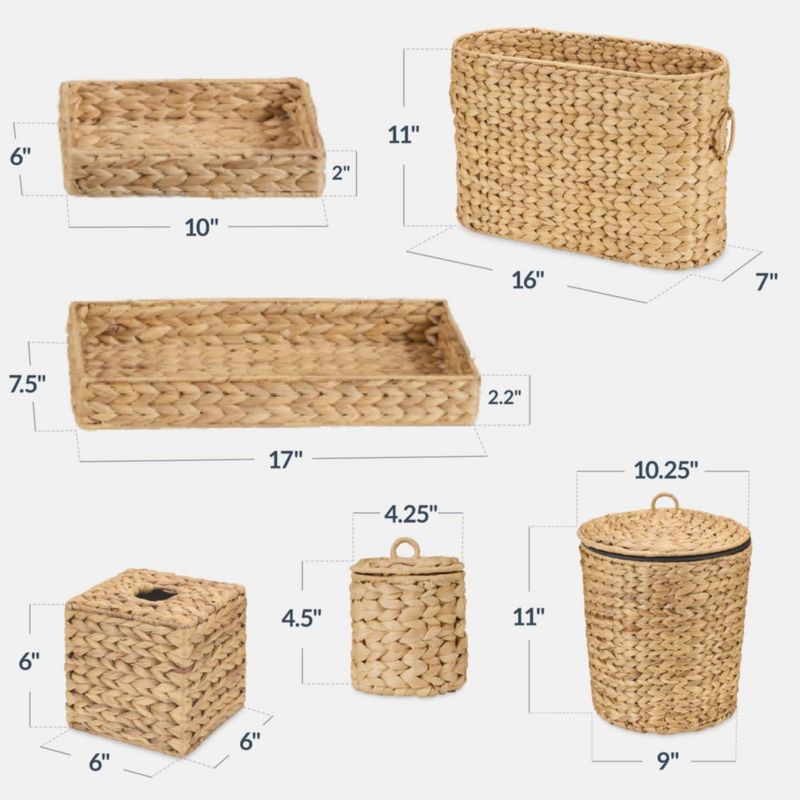 Juego de accesorios de baño Best Choice Products 27x17x41 cm Natural