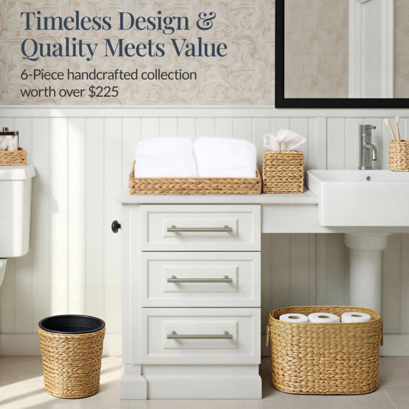 Juego de accesorios de baño Best Choice Products 27x17x41 cm Natural