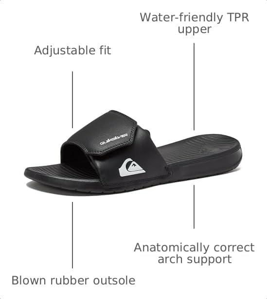 Sandalia Quiksilver 28 cm Negro/Blanco/Negro