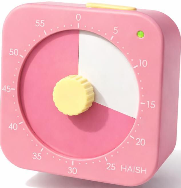 Temporizador HAISH 60 minutos rosa con función de pausa magnética