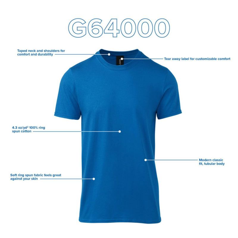 Camiseta Gildan G64000 Paquete de 2 Color Carbón Talla 3XL