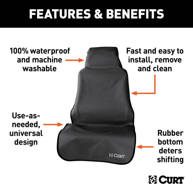 Funda de Asiento CURT 150 cm x 61 cm Negra Impermeable