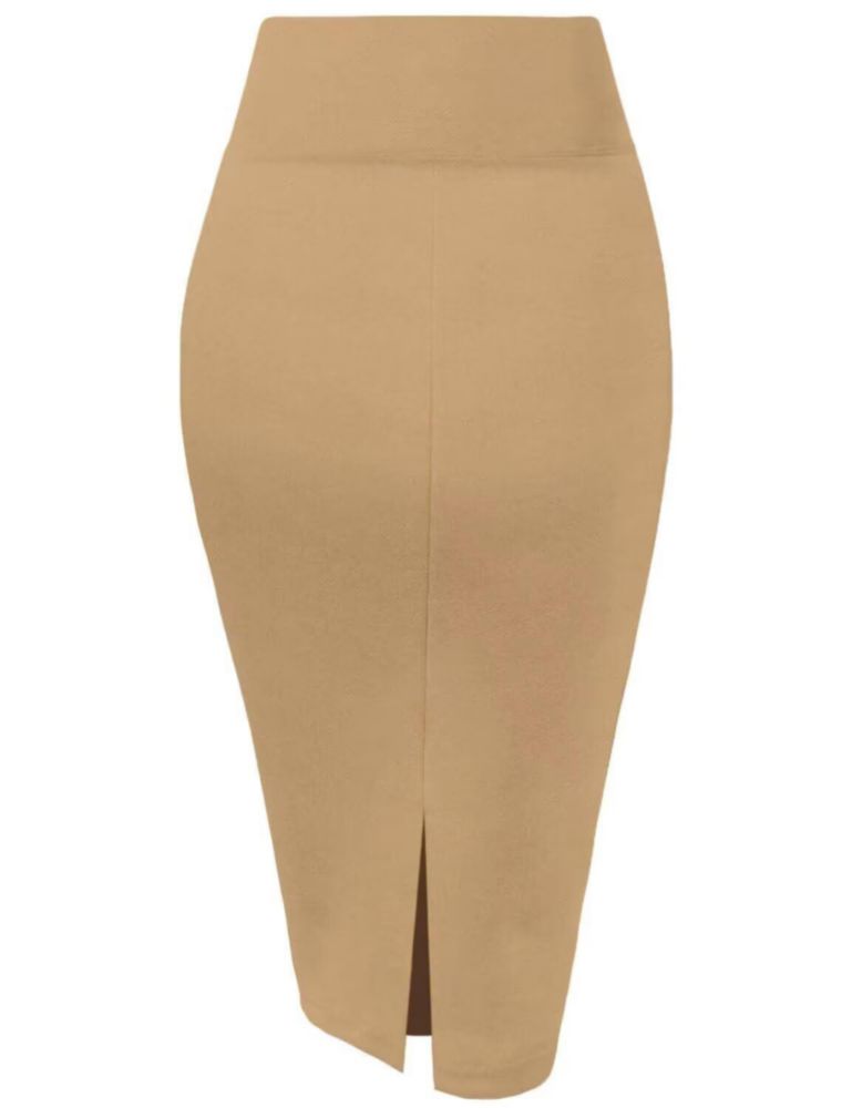 Falda Hybrid & Company M Nude de Ponte Stretch a la Rodilla