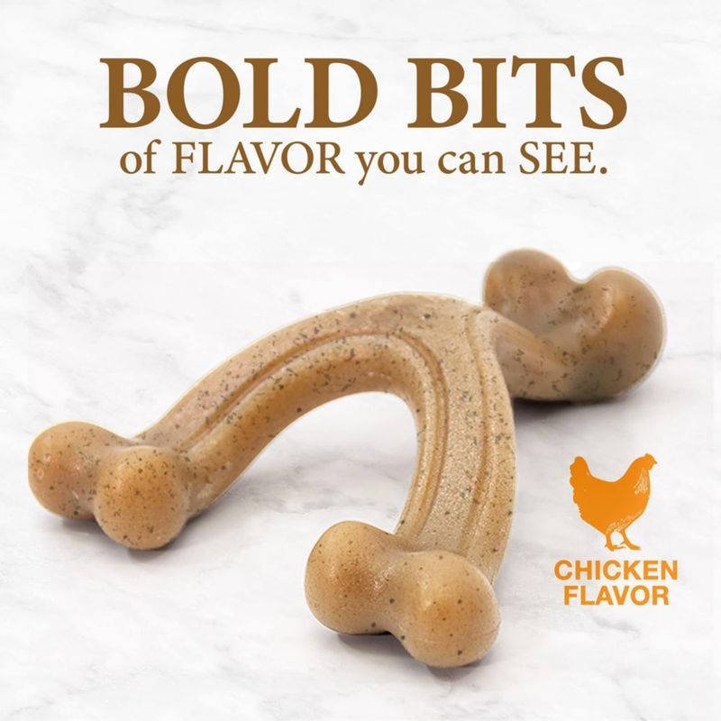 Nylabone Hueso de Masticar Wishbone Sabor Pollo - Tamaño Grande