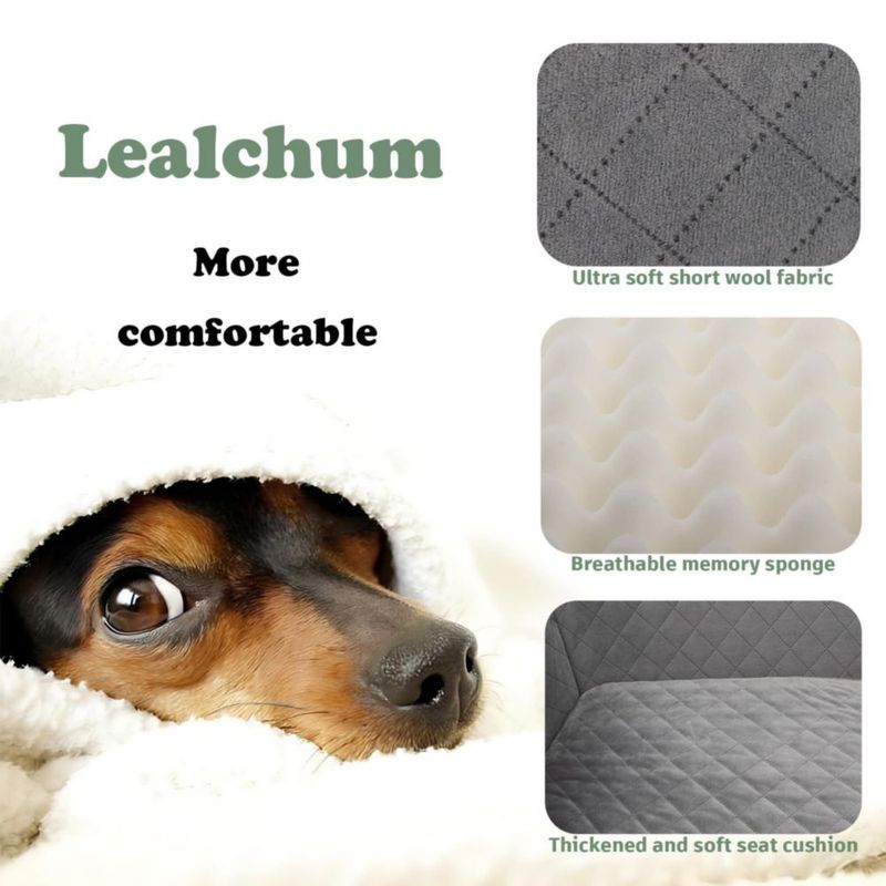 Asiento para Mascotas Lealchum Grande Beige Lavable y Cómodo