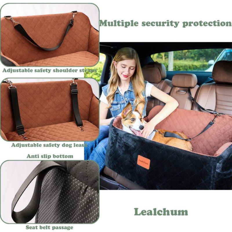 Asiento para Mascotas Lealchum Grande Beige Lavable y Cómodo
