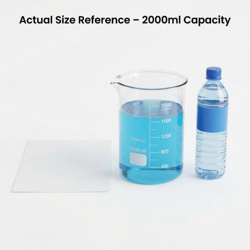 Vaso de precipitados QWORK de vidrio borosilicato 2000 ml con doble escala