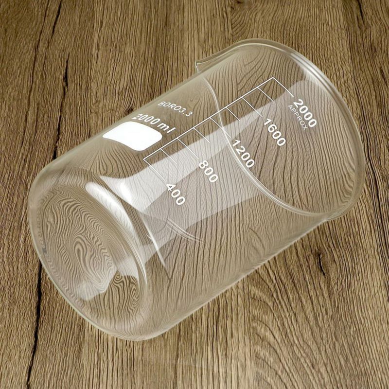 Vaso de precipitados QWORK de vidrio borosilicato 2000 ml con doble escala