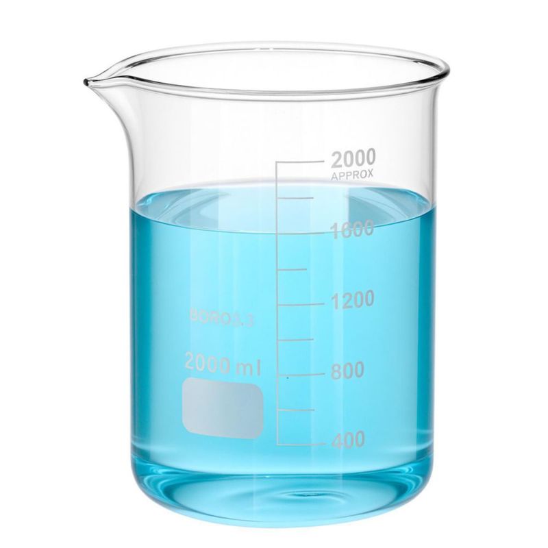 Vaso de precipitados QWORK de vidrio borosilicato 2000 ml con doble escala