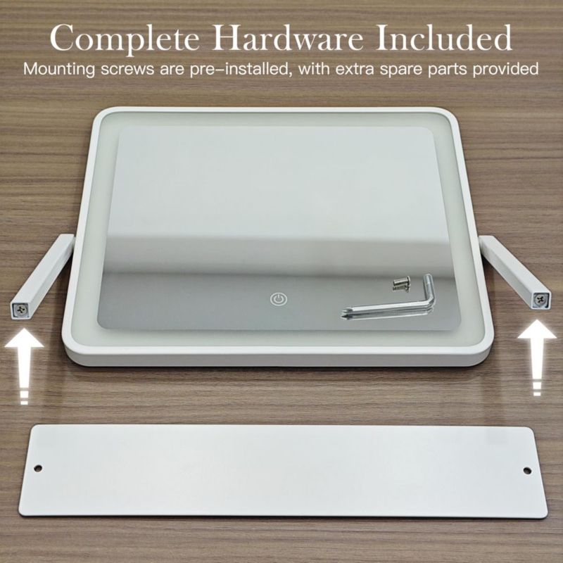 Espejo de tocador VEIOBFSA 38x33 cm con aumento 10× y LED