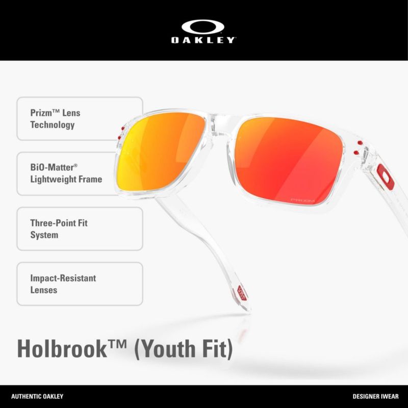 Gafas de sol Oakley 50 mm con lentes Prizm Ruby y montura transparente